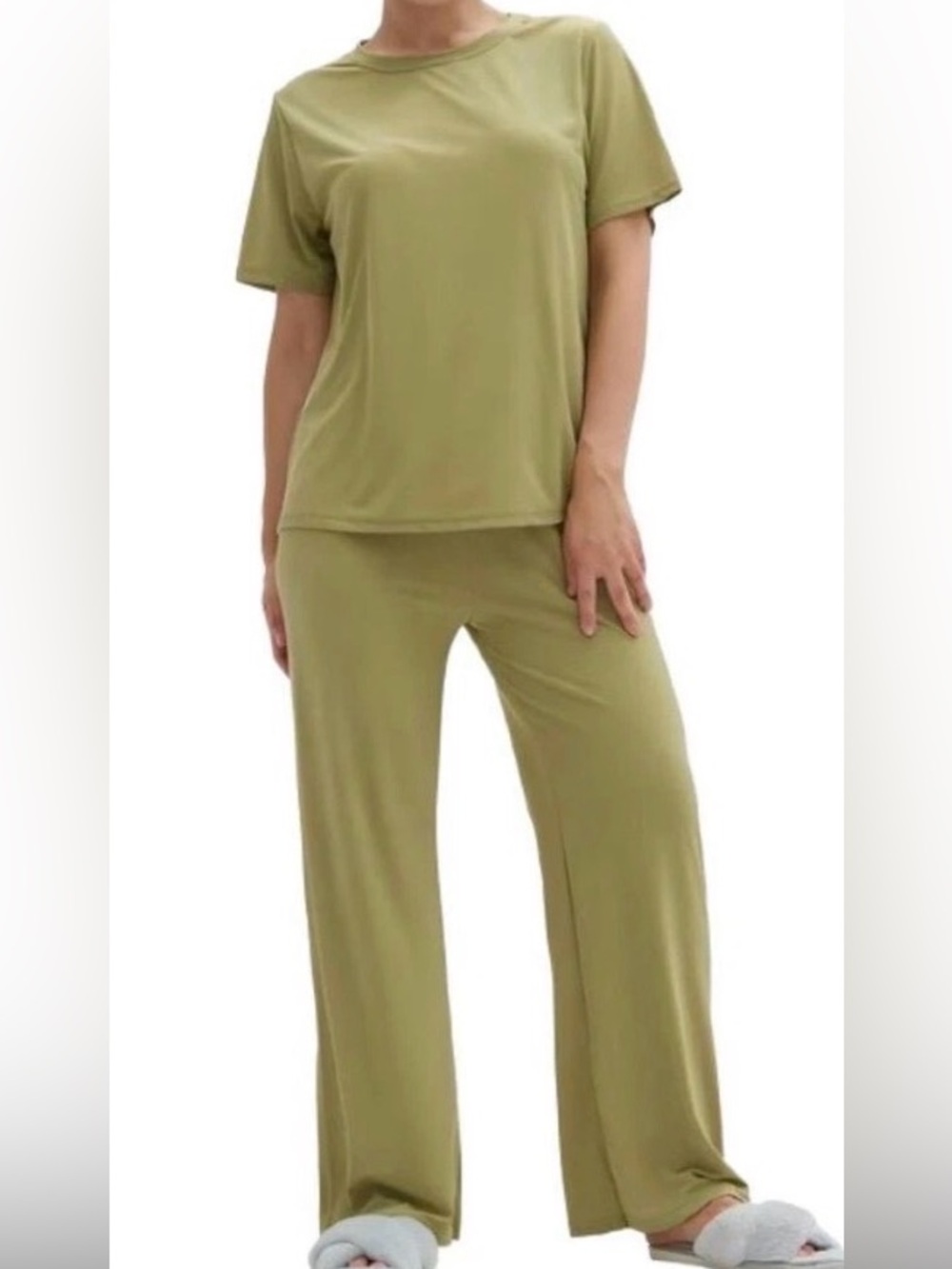 NWT Talmont Olive Green Two-Piece Lounge Pajama Set Size 2X